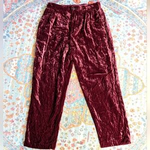 Madewell Velvet Trousers in Rich Burgundy